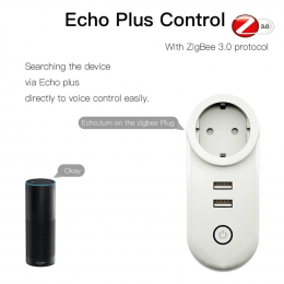 Розетка 1-пост. MOES Smart Socket Zigbee, 110-240 В, 16А Белая