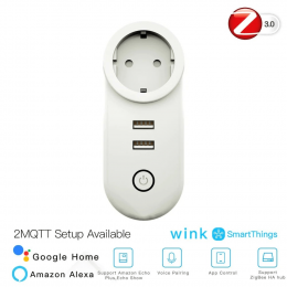 Розетка 1-пост. MOES Smart Socket Zigbee, 110-240 В, 16А Белая
