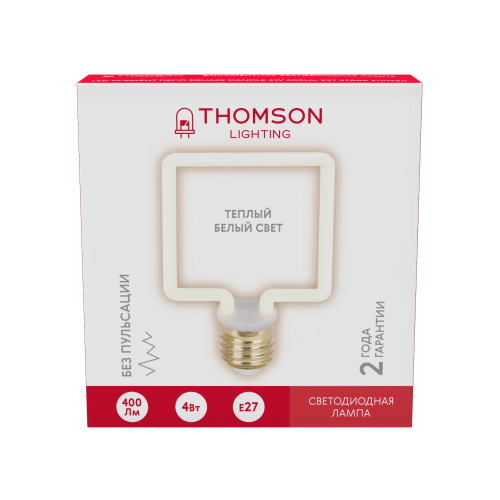 THOMSON LED FILAMENT DECO SQUARE 4W 400Lm E27 2700K Frosted
