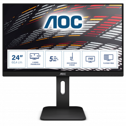 Монитор LCD 23.8'' 16:9 1920х1080(FHD) IPS, 60 Hz, 250 cd/m2, 1000:1, 50М:1, 5ms, VGA, DVI, HDMI, DP, USB-Hub, Height adj, Pivot, Tilt, Swivel, Speakers, Black