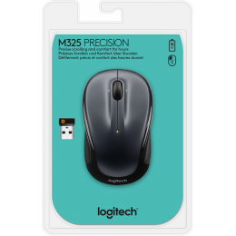 Мышь беспроводная Logitech M325 Dark Silver (темно-серая, оптическая, 1000dpi, 2.4 GHz/USB-ресивер (Logitech Unifying®), 5 кнопок (горизонтальная прокрутка), 1 батарея типа AA) (M/N: M-R0039 / C-U0008)