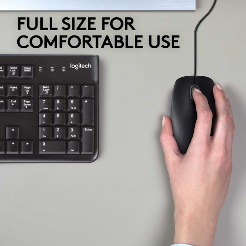 Мышь Logitech B110 Silent (B110s) Black (черная, бесшумная, оптическая, 3 кнопки, 1000dpi, USB, 1.8м) (M/N: M-U0051)