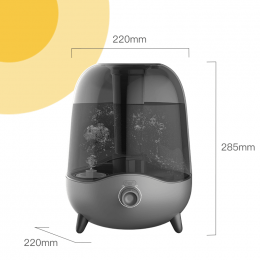 Увлажнитель воздуха deerma Humidifier DEM-F323W Gray, ультразвуковой, 25W, Capacity: 5 L, Consumption: 300 ml/hour, Humidification Time: 12-15 Hours, 38dB, Body Material: Plastic