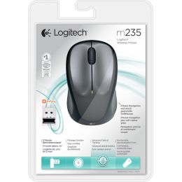Мышь беспроводная Logitech M235 Colt Matte (серая, оптическая, 1000dpi, 2.4 GHz/USB-ресивер (Logitech Unifying®)) (M/N: M-R0038 / C-U0008)