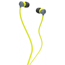 Skullcandy Наушники проводные внутриканальные без микрофона JIB IN-EAR W/O MIC, серые/цвет лайма