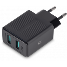 Сетевое зарядное устройство Alteracs 2xUSB AA12 Black
