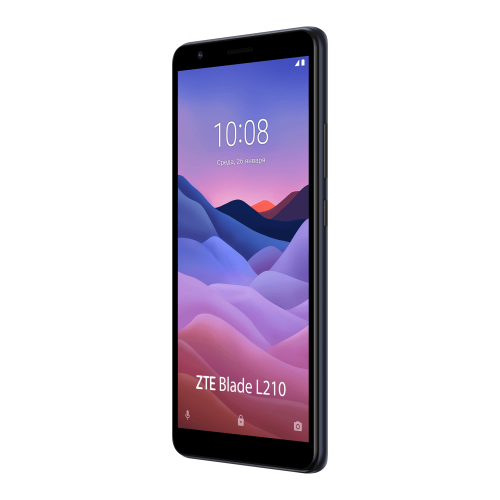 ZTE Blade L210 Blue, 6'' 18:9 480 x 960, 1.3GHz, 4 Core, 1GB RAM, 32GB, up to 128GB flash, 5Mpix/2Mpix, 2 Sim, 2G, 3G, BT, Wi-Fi, GPS, Micro-USB, 2600mAh, Android 10, 188.9 г, 159 ммx77 ммx9,9 мм