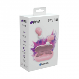 Беспроводные наушники Bluetooth HIPER TWS OKI Pink (HTW-LX3) Bluetooth 5.0 гарнитура Li-Pol 2x50mAh+200mAh, Розовый