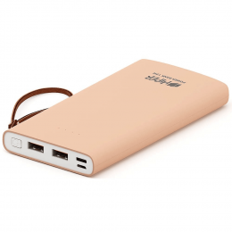 Внешний аккумулятор HIPER TRAVEL 10K Li-Pol 10000 mAh Soft-touch 2.4A+1.5A 2xUSB 1xType-C персиковый