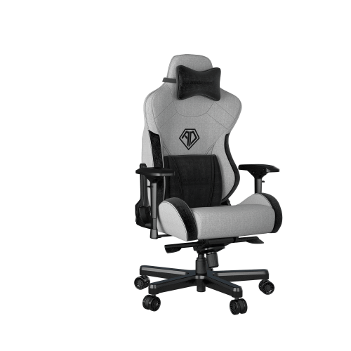 Кресло игровое Anda Seat T-Pro 2, цвет серый/чёрный, размер XL (200 кг), материал ткань (модель AD12)