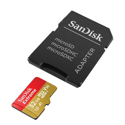 Карта памяти SanDisk Extreme microSDHC 32GB + SD Adapter + Rescue Pro Deluxe 100MB/s A1 C10 V30 UHS-I U3