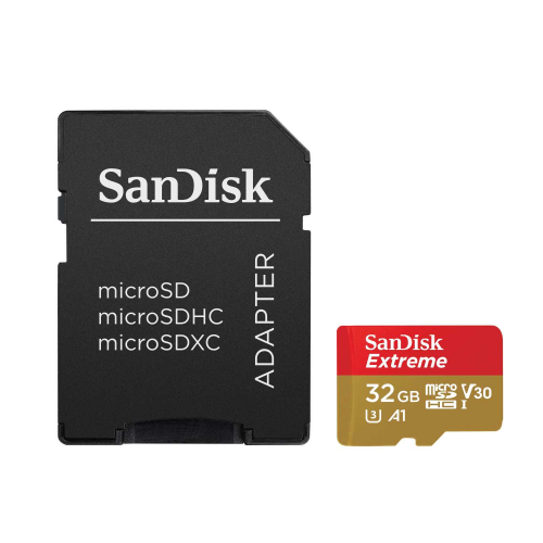 Карта памяти SanDisk Extreme microSDHC 32GB + SD Adapter + Rescue Pro Deluxe 100MB/s A1 C10 V30 UHS-I U3