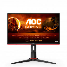Монитор игровой 23.6'' 16:9 1920х1080(FHD) VA, Curved, 165 Hz, 250 cd/m2, 3000:1, 80M:1, 4ms, VGA, 2xHDMI, DP, Tilt, Speakers, Black+Cherry