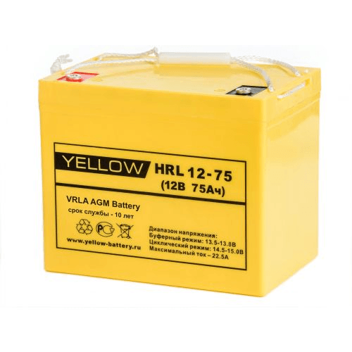 Аккумулятор Yellow Battery HRL 12-75
