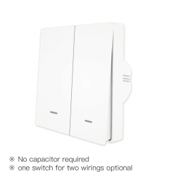 Выключатель Moes ZigBee Smart Switch двухклавишный белый
